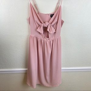 Free Press blush pink front tie strap midi dress M